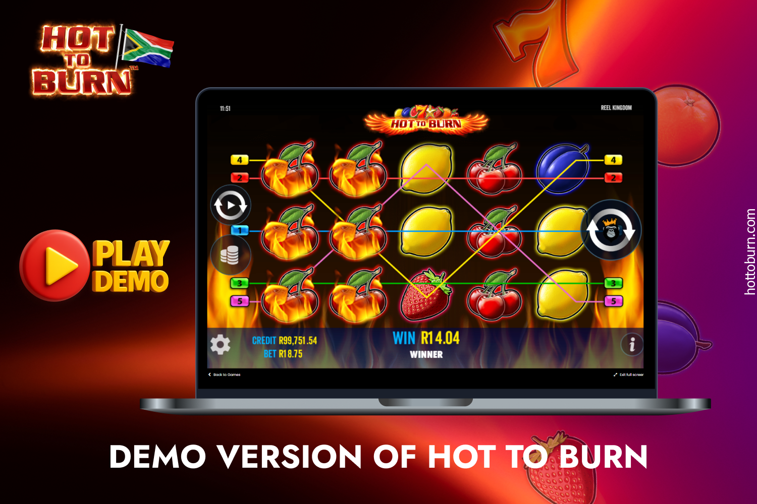 Hot to Burn slot offers South African players a free demo version